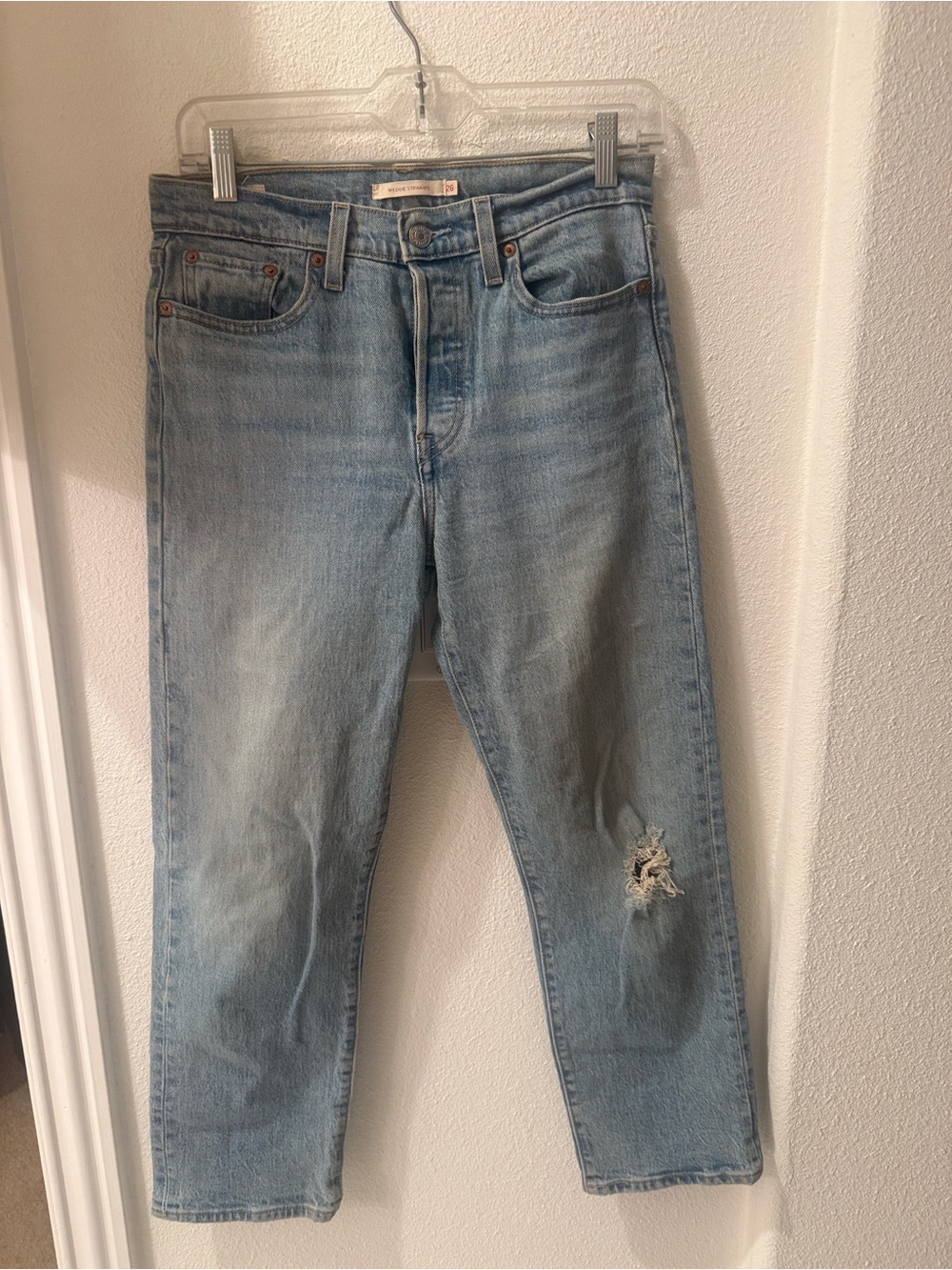 Levi's Light Blue Relaxed Fit Distressed Jeans